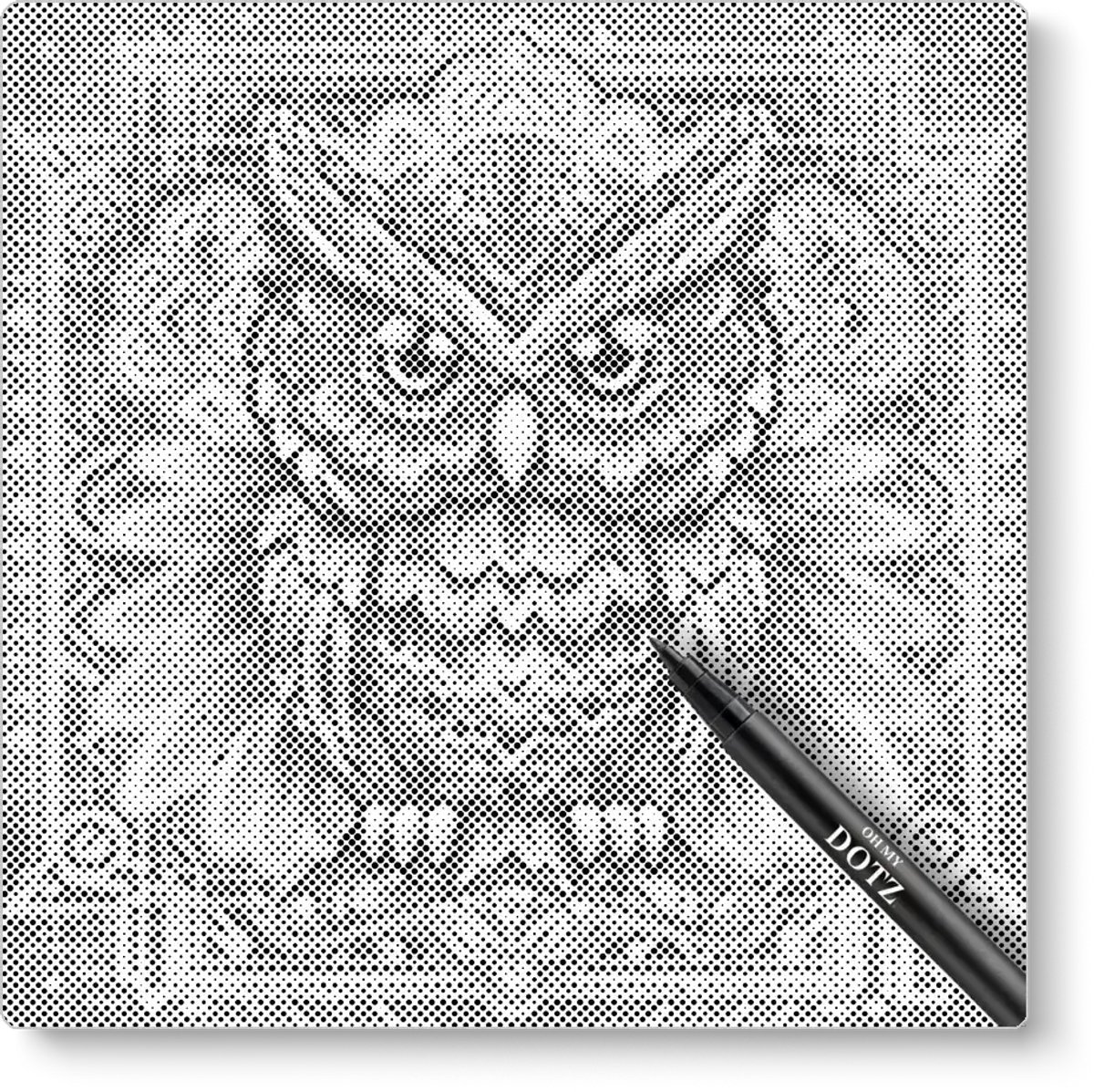 Mandala Uil 2 | Stippelschilderij | 50x50cm  Meest gekozen | Dot painting | Oh My Dotz | One color dots | Diamond painting & Schilderen op nummer alternatief | Cadeau